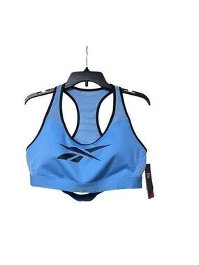 Reebok Plus Size Lux Vector Racer Sports Bra, Blue, Sz. 1X, Production Sample